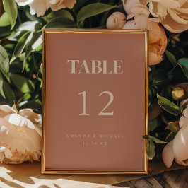 Tarjeta De Mesa Boda moderna rosa rubor