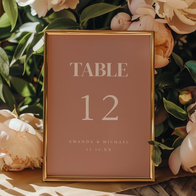 Tarjeta De Mesa Boda moderna rosa rubor  (Subido por el creador)