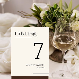 Tarjeta De Mesa Boda modernista simple y elegante