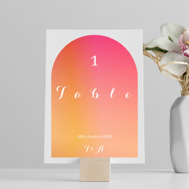 Tarjeta De Mesa Boda Moderno Boho Arch Sunset Ombre