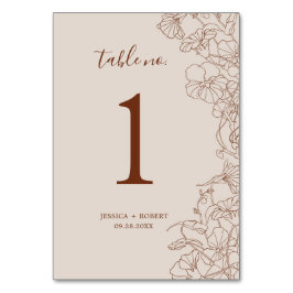 Tarjeta De Mesa Boda moderno Boho Terracotta