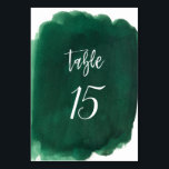 Tarjeta De Mesa Boda moderno de esmeralda verde acuarela<br><div class="desc">Boda moderno de esmeralda verde acuarela</div>