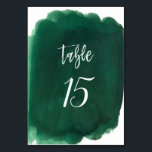 Tarjeta De Mesa Boda moderno de esmeralda verde acuarela<br><div class="desc">Boda moderno de esmeralda verde acuarela</div>