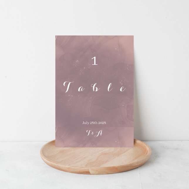 Tarjeta De Mesa Boda Moderno Dusty Rosa Ombre (Subido por el creador)