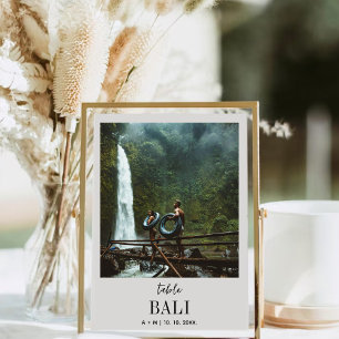Tarjeta De Mesa Boda moderno elegante de fotografía de destino de 