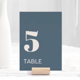 Tarjeta De Mesa Boda moderno minimalista de la Marina Azul beige