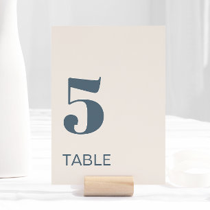 Tarjeta De Mesa Boda moderno minimalista de la Marina Azul beige