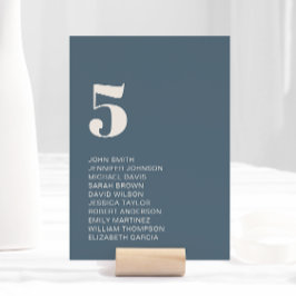 Tarjeta De Mesa Boda moderno minimalista de la Marina Azul beige