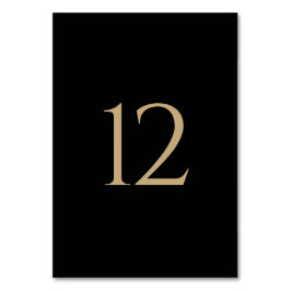 Tarjeta De Mesa Boda moderno minimalista de oro negro