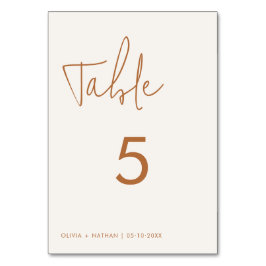 Tarjeta De Mesa Boda moderno mínimo de tierra