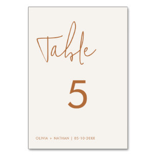 Tarjeta De Mesa Boda moderno mínimo de tierra