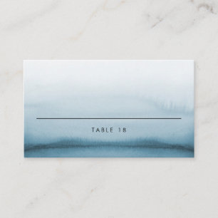 Tarjeta De Mesa Boda moderno Ombre color de agua azul marino