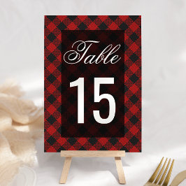 Tarjeta De Mesa Boda moderno rojo de la placa de búfalo