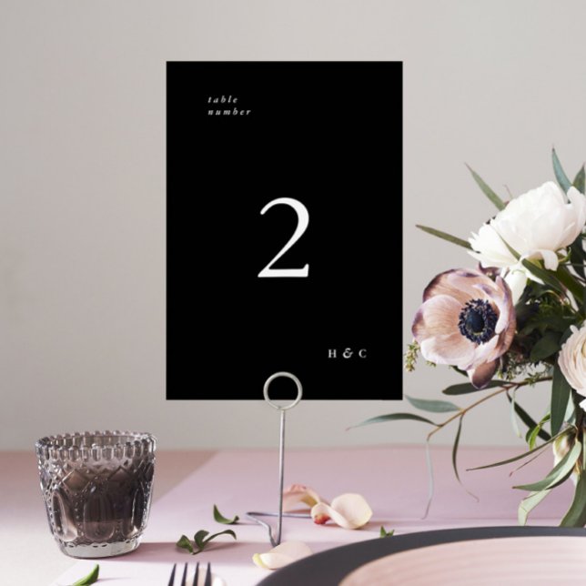 Tarjeta De Mesa Boda moderno sencillo y negro premium (Subido por el creador)