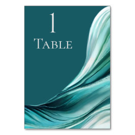 Tarjeta De Mesa Boda moderno -verde esmeralda-