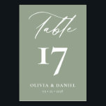 Tarjeta De Mesa Boda moderno verde sabio minimalista<br><div class="desc">Aumenta la decoración de la recepción nupcial con nuestros Minimalistas números de mesa Boda modernos en blanco y negro, una novedad elegante que combina a la perfección el diseño contemporáneo con la elegancia atemporal. Cada número de tabla de esta colección presenta un minimalista esquema de color blanco y negro, exuberante...</div>