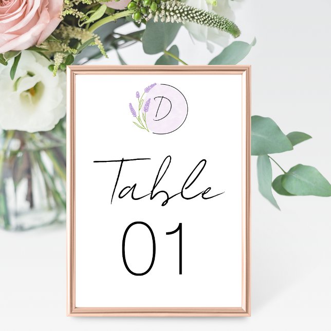 Tarjeta De Mesa Boda Monograma de Lavender (Subido por el creador)