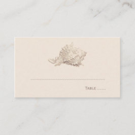 Tarjeta De Mesa Boda Monograma Playa Concha de Mar Beige Neutro