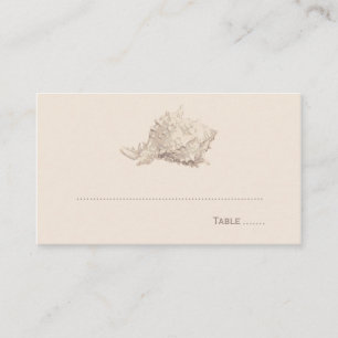 Tarjeta De Mesa Boda Monograma Playa Concha de Mar Beige Neutro
