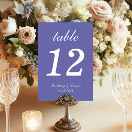 Tarjeta De Mesa Boda Morada Caligrafía Simple Violeta Moderna