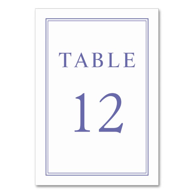 Tarjeta De Mesa Boda Morada Clásica Elegante (Anverso)