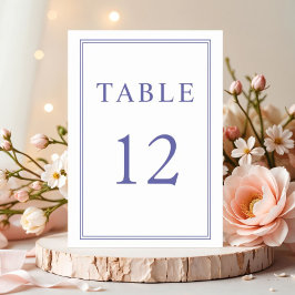 Tarjeta De Mesa Boda Morada Clásica Elegante