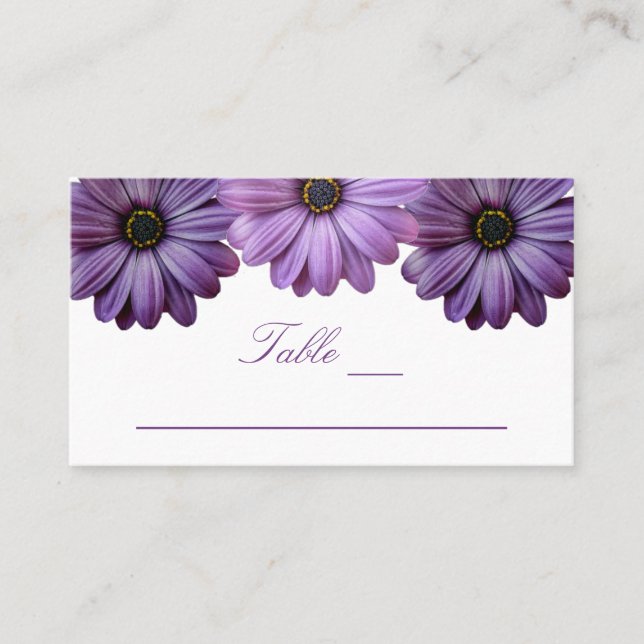 Tarjeta De Mesa Boda morado floral (Anverso)