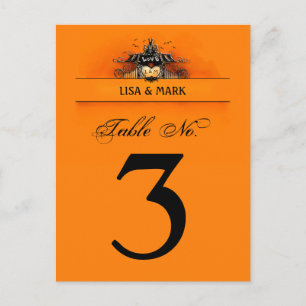 Tarjeta de mesa boda - Naranja de amor de Hallowee