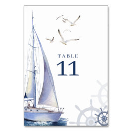 Tarjeta De Mesa Boda Nautical Sailing Yacht