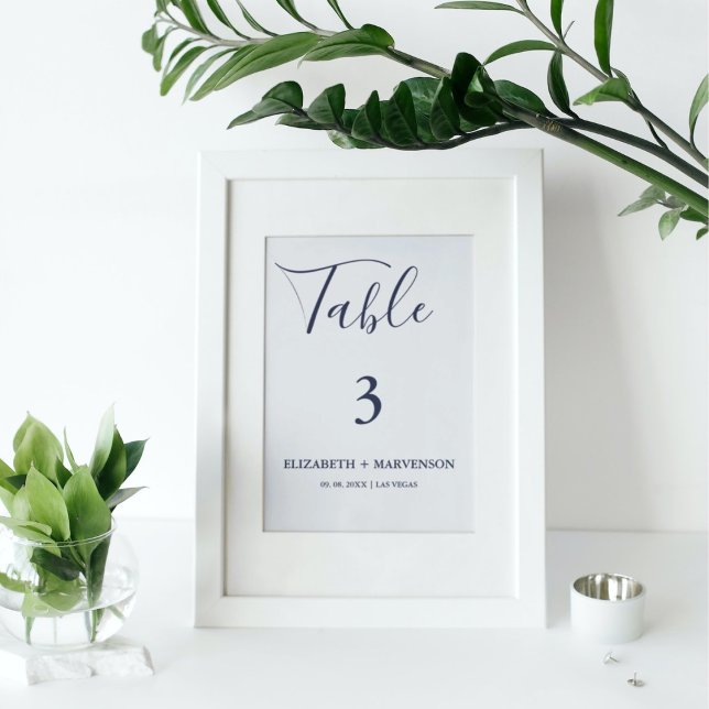 Tarjeta De Mesa Boda Náutico moderno y elegante (Subido por el creador)