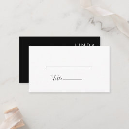 Tarjeta De Mesa Boda Negra Tradicional Minimalista Moderna