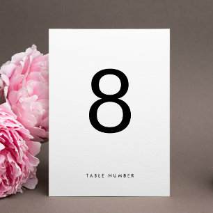 Tarjeta De Mesa Boda NEGRO BLANCO Minimalista ultracomunitario y m
