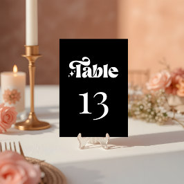 Tarjeta De Mesa Boda negro retro Minimalista moderno