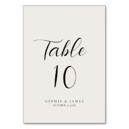 Tarjeta De Mesa Boda Neutral Minimalista moderno
