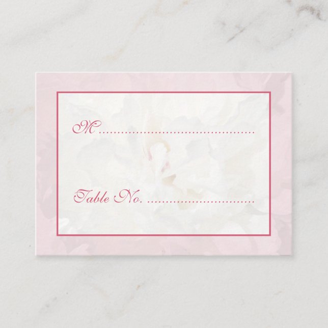 Tarjeta De Mesa Boda nombre del lugar de la tabla y número de tarj (Anverso)