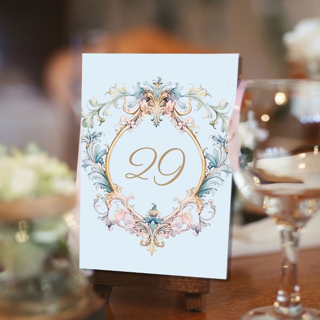 Tarjeta De Mesa Boda Número de tabla Regencia Escudo de cosecha az (Subido por el creador)