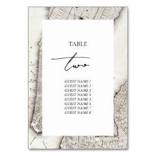 Tarjeta De Mesa Boda NYC de destino de Nueva York
