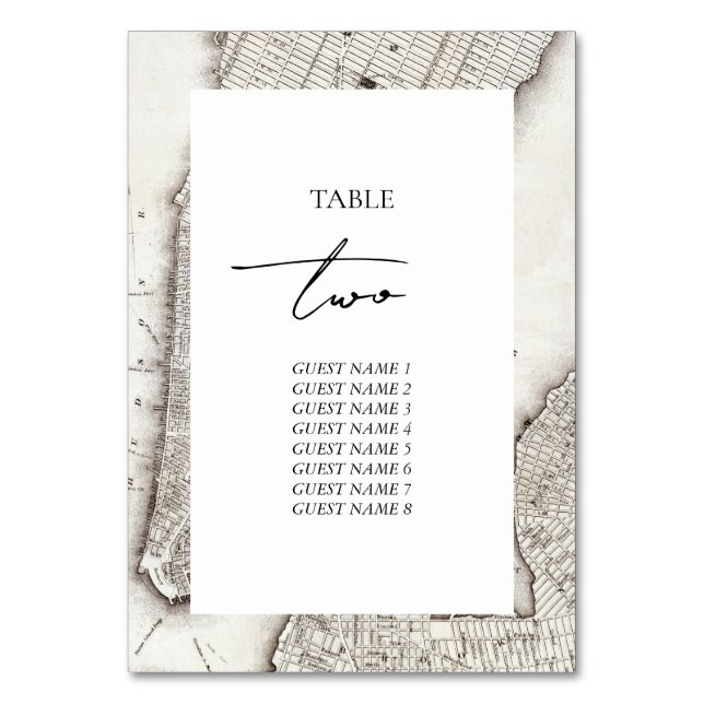 Tarjeta De Mesa Boda NYC de destino de Nueva York (Anverso)