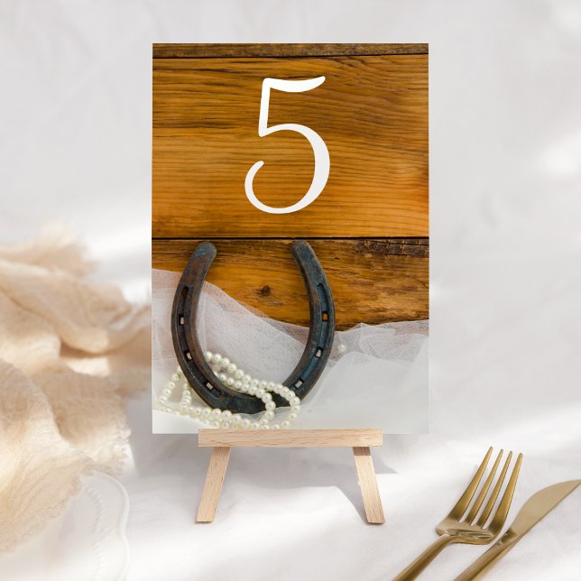Tarjeta De Mesa Boda occidental de Herradura y Perlas (Subido por el creador)