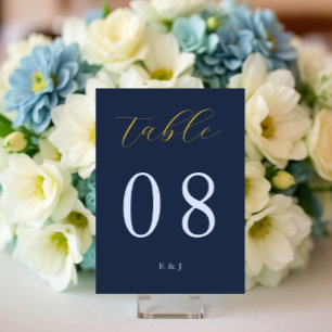 Tarjeta De Mesa Boda Opulenta Azul