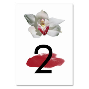 Tarjeta De Mesa Boda Orquídea Blanca de Borgoña