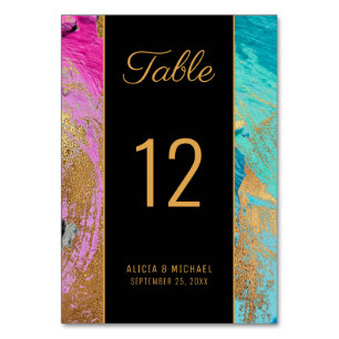 Tarjeta De Mesa Boda oscuro de la pintura abstracta moderna de la