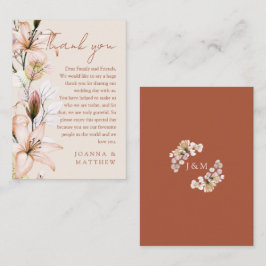 Tarjeta De Mesa Boda Otoño Floral Rústica Agradecimiento