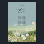 Tarjeta De Mesa Boda paisajista de la montaña de flores silvestres<br><div class="desc">Un bonito diseño de boda de acuarela y paisajes montañosos. Un diseño único que utiliza botánicos de acuarela blanca y un paisaje de montaña acuarela en el fondo. Diseño floral silvestre moderno con montañas y ríos a orillas del lago. Un elegante diseño de números de mesa de boda con elementos...</div>