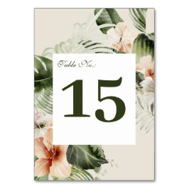Tarjeta De Mesa Boda pastel de hibiscus boho