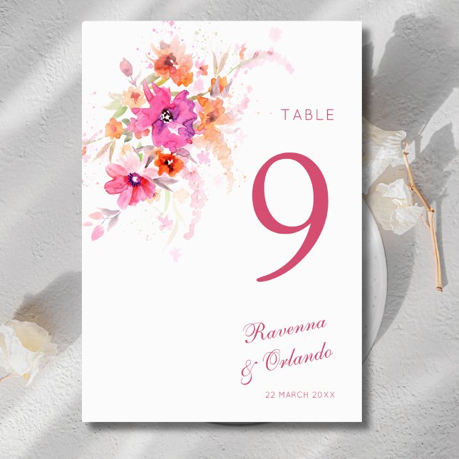 Tarjeta De Mesa Boda Pastel Flor de Peonía Anémonas (Subido por el creador)