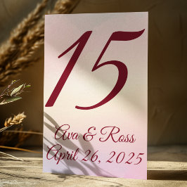 Tarjeta De Mesa Boda Pastel Sunset