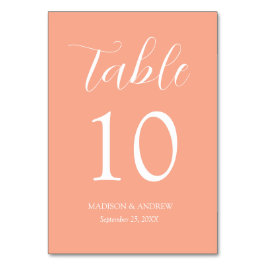 Tarjeta De Mesa Boda Peach Modern Elegance