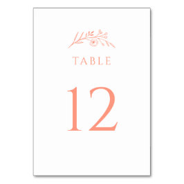 Tarjeta De Mesa Boda Peach Wildflower