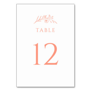 Tarjeta De Mesa Boda Peach Wildflower